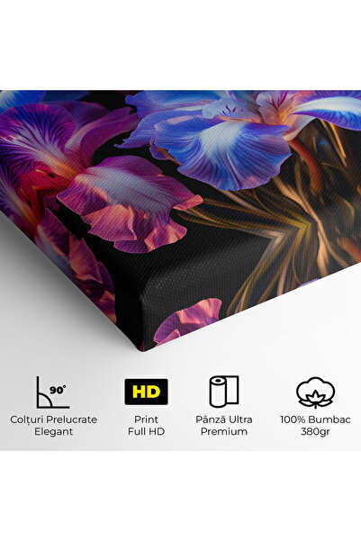 Arthub Canvas Painting, Bedroom And Living Room, Flowers, Blue Light Iris