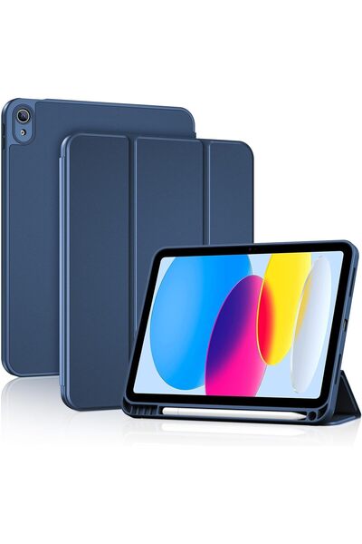 PROCASE حافظة لجهاز iPad (A16) من الجيل الحادي عشر مقاس 11 بوصة / iPad من الجيل العاشر مقاس 10.9 بوصة مع حامل قلم رصاص - أزرق داكن
