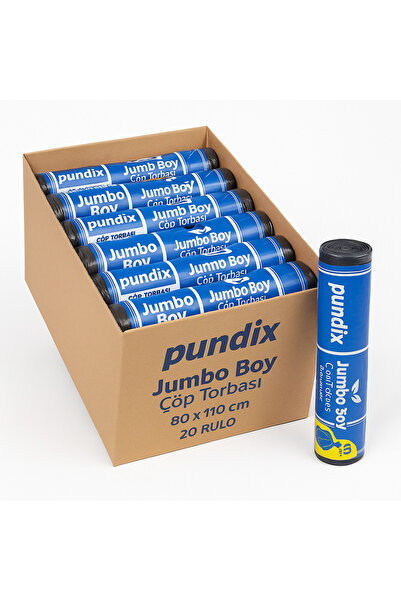 Pundix J350 Çöp Poşeti 80X110 cm Siyah – Opp Ambalajlı (1 Koli = 20 Rulo / 200 Adet) Çöp Torbası
