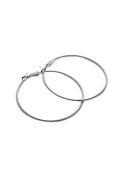 Pursehuit Silver-colored earrings, hoop style, round, stainless steel, 18k gold-plated, Signa C4