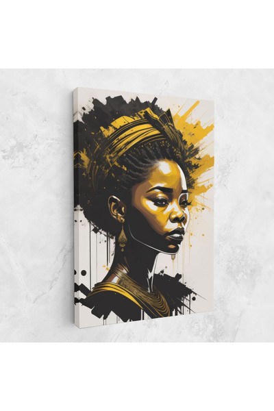 Arthub Canvas Painting, Bedroom And Living Room, Women, Gold African Woman