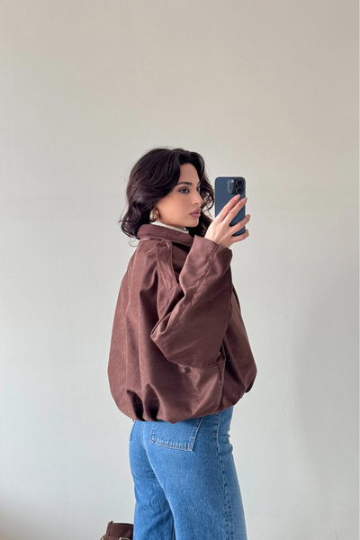 Eka Women's Brown Suede Coat 0999-8504