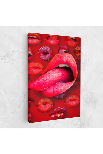 Arthub Tablou Canvas, Dormitor Si Living, Femei, Big Tongue Collage
