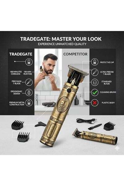 Kemei KM-700B Professional Hair Clipper – Adjustable Blade Cordless Trimmer with USB Charging for Men's