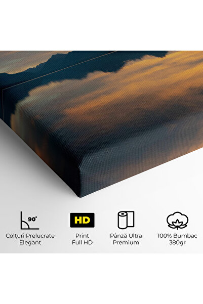 Arthub Canvas Painting, Bedroom And Living Room, Landscapes, Orange Light Lake