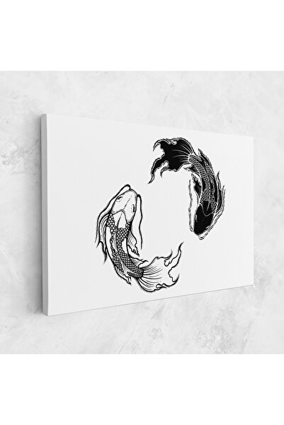 Arthub Canvas Painting, Bedroom And Living Room, Modern, Yin Yang Koi