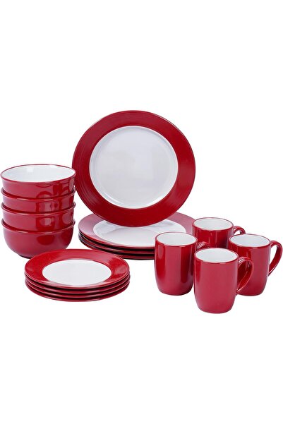 ROYALFORD RF11208 Stoneware Dinner Set, 16-piece, Multi-Color