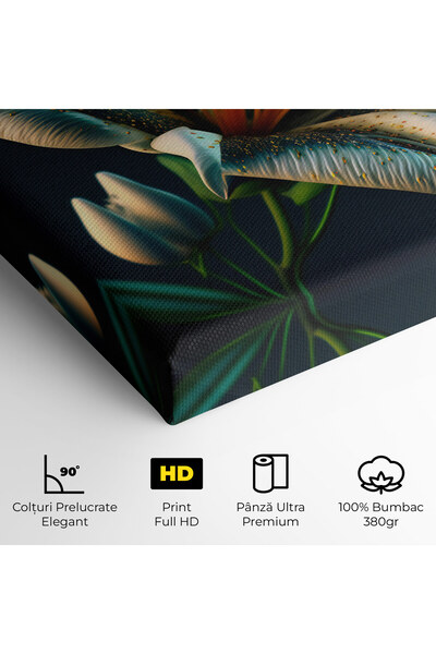 Arthub Canvas Painting, Bedroom And Living Room, Flowers, Blue Grey Lily