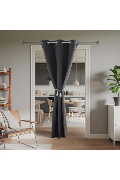 JOYDECO Entry/Closet Door Curtain - Polyester Blackout Panel, Gray