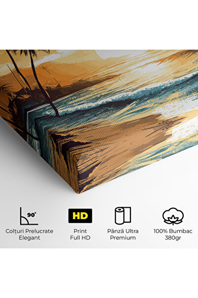 Arthub Canvas Painting, Bedroom And Living Room, Landscapes, Sunrise Beach View