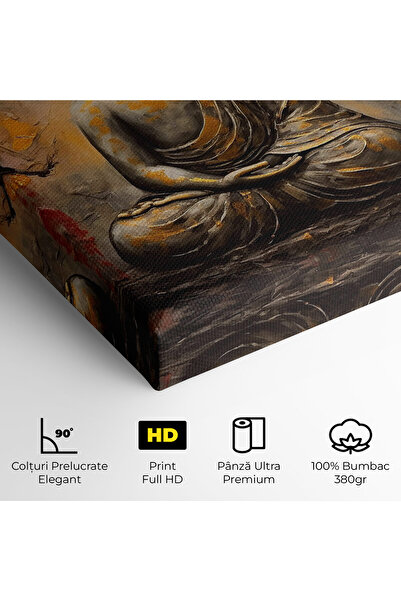 Arthub Canvas Painting, Bedroom And Living Room, Modern, White Red Buddha