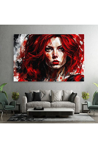 Arthub Canvas Painting, Bedroom And Living Room, Women, Red Hair Smoky Eyes