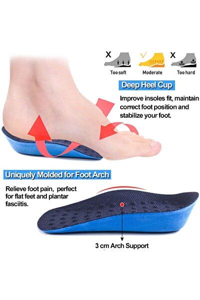 DMYRDH Height Increase Insoles Arch Support Half Inserts Shock Absorption Heel Lifts Cushion Pad Men Women
