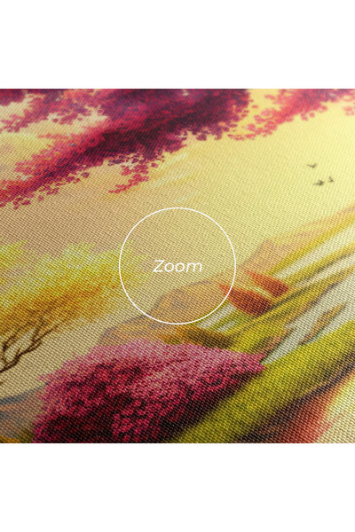 Arthub Canvas Painting, Bedroom And Living Room, Landscapes, Pink Yellow Trees