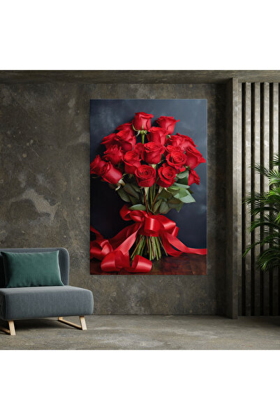 Arthub Canvas Painting, Bedroom And Living Room, Flowers, Beautiful Red Roses Bouquet