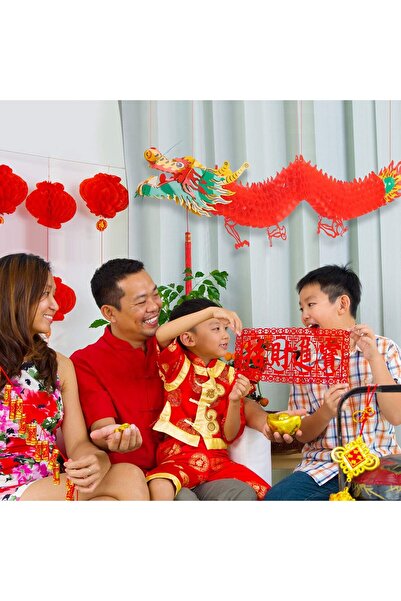 Bememo 3D Hanging Chinese New Year Dragon Decoration (1.8 m)