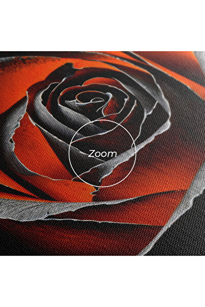 Arthub Canvas Painting, Bedroom And Living Room, Flowers, Grey Orange Rose