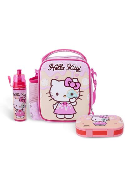SANRIO Hello Kitty Smash 3-in-1 Lunch Set (Lunch Bag, Water Bottle, Lunch Box) by