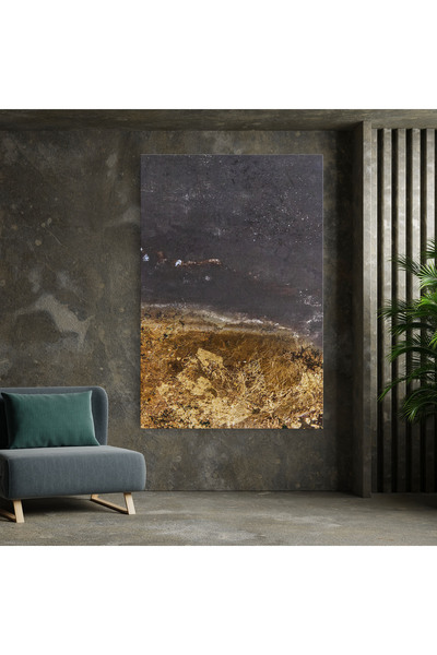 Arthub Canvas Painting, Bedroom And Living Room, Abstract, Gold Dark Grey