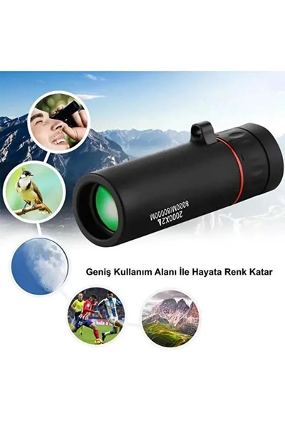 Renvox 2000x24 HD Monoküler Dürbün -Zoom, Tripod ve Telefon Tutacağı Dahil Su...