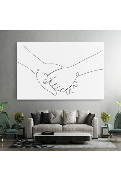 Arthub Canvas Painting, Bedroom And Living Room, Abstract, Minimalistic Hands