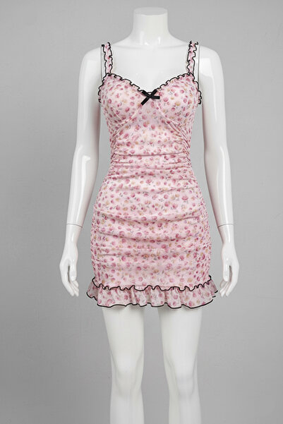 CAMELIA Çiçek Desenli Kısa Gecelik