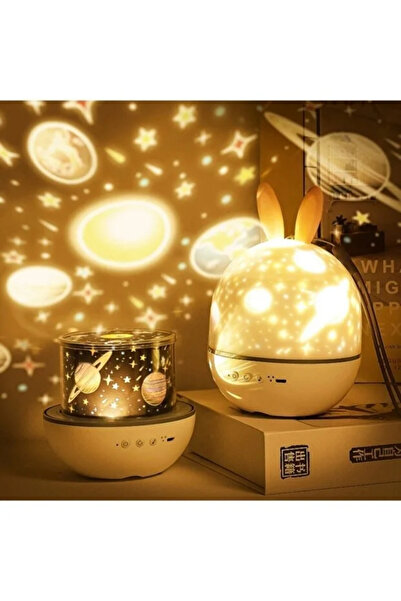 ebuuconcept Gezegen Temalı Yıldızlı Gece Lambası – Tavana Yansıyan Dönen LED ...