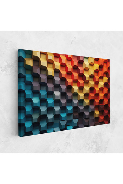 Arthub Canvas Painting, Bedroom And Living Room, Abstract, 3d Sqare Mix