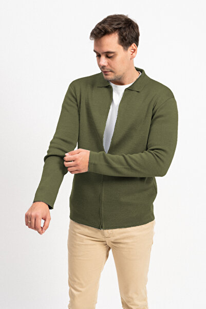 F&K Zippered Men's Knitwear Cardigan