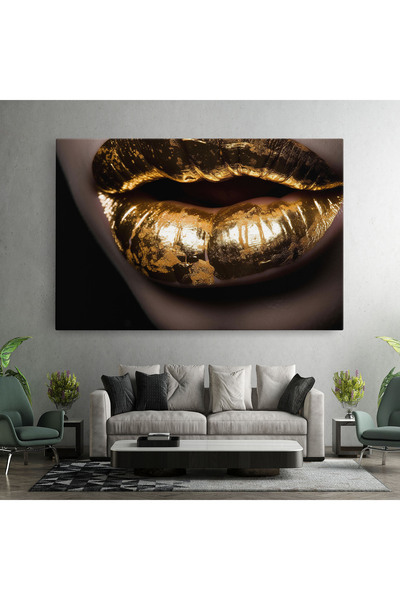 Arthub Tablou Canvas, Dormitor Si Living, Femei, Big Gold Lips