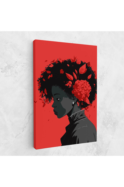Arthub Tablou Canvas, Dormitor Si Living, Femei, African Red Flower