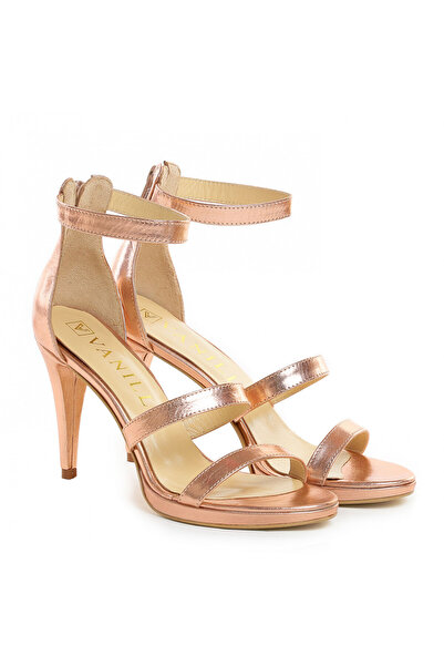 Vanilla Days Σανδάλια Cairo με χαμηλό τακούνι, δερμάτινα, σαμπανιζέ φινίρισμα