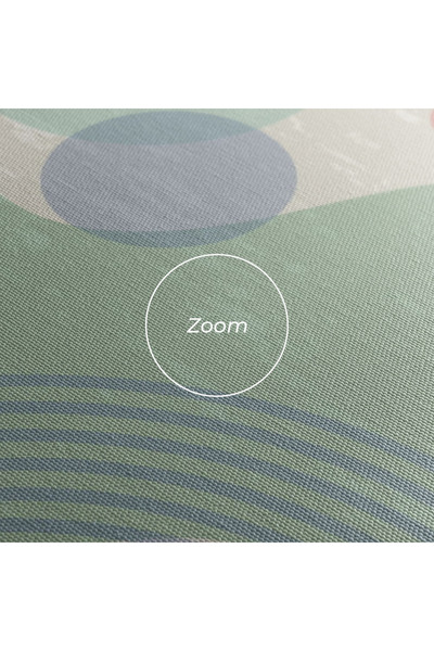 Arthub Canvas Painting, Bedroom And Living Room, Abstract, Green Pink Shapes