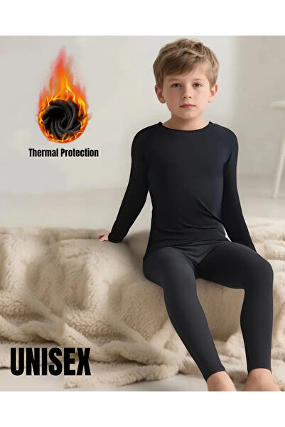 İXOMAN Boys' Cotton Winter Thermal Underwear Leggings Long Sleeve Bottom Top Set