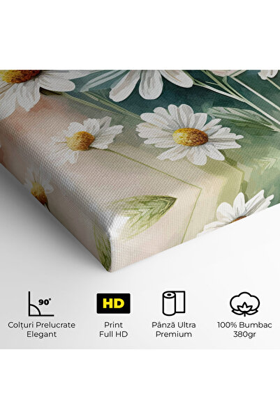 Arthub Canvas Painting, Bedroom And Living Room, Flowers, White Daisy Art