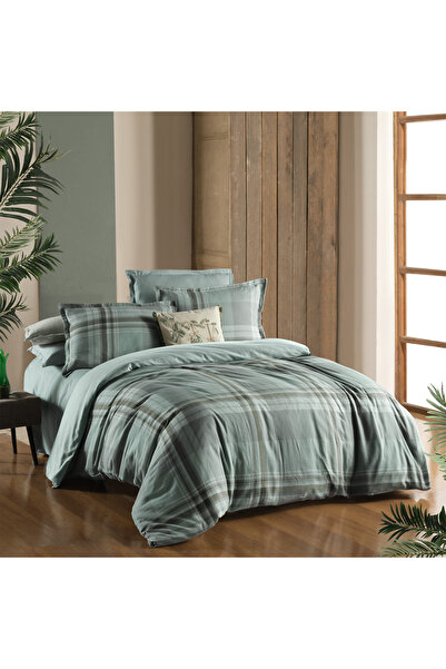 Sarev Lauder Green Flannel Double 100% Cotton Duvet Cover Set