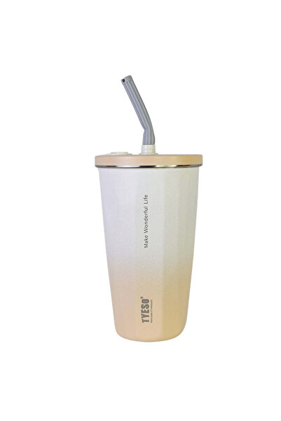 SAFECARE Cup with Straw, 500 ml, Cream White
