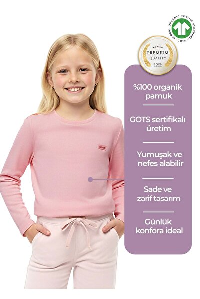 Ozmoz By Mukadder Özden Organic Dark Pink Winter Girls' Thin Sweatshirt
