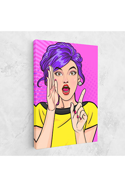 Arthub Canvas Painting, Bedroom And Living Room, Modern, Surprised Pop Woman