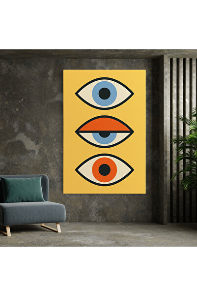 Arthub Canvas Painting, Bedroom And Living Room, Modern, Blue Orange Eye