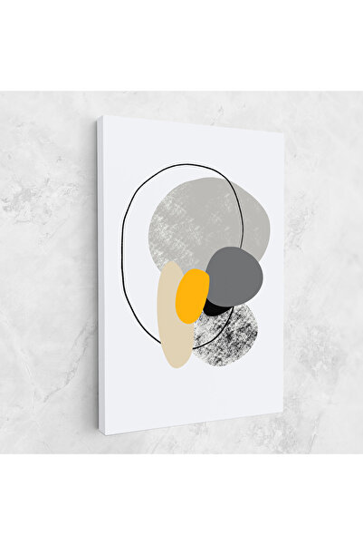 Arthub Canvas Painting, Bedroom And Living Room, Abstract, Grey Orange Shape