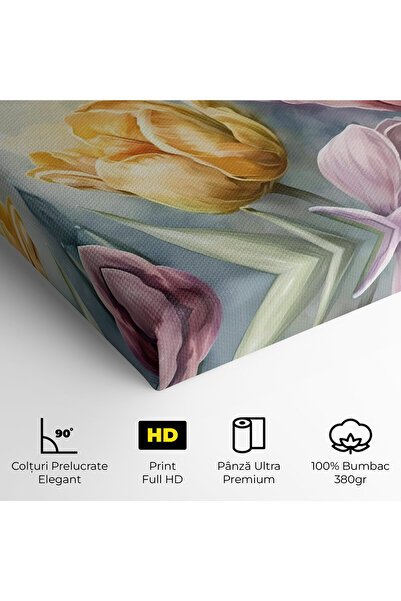 Arthub Canvas Painting, Bedroom And Living Room, Flowers, Pastel Tulips