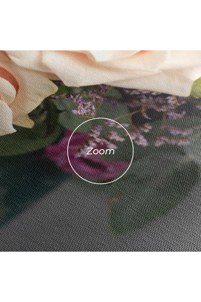 Arthub Canvas Painting, Bedroom And Living Room, Flowers, Cream Purple Bouquet