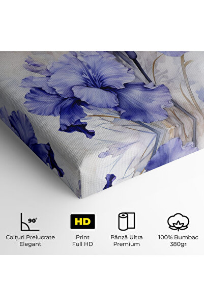 Arthub Canvas Painting, Bedroom And Living Room, Flowers, Purple Iris Painting