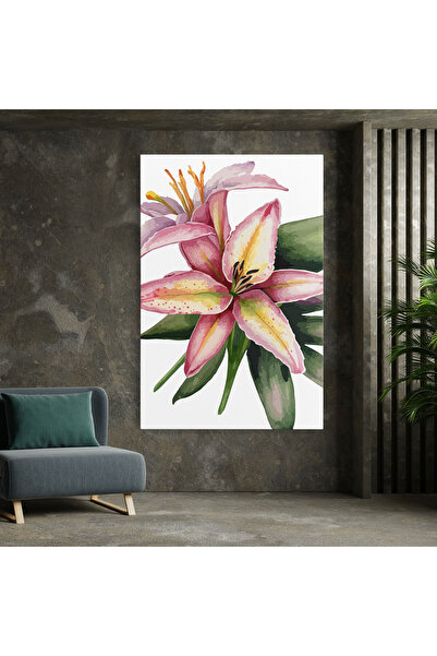 Arthub Canvas Painting, Bedroom And Living Room, Flowers, Lily Pretty Pink