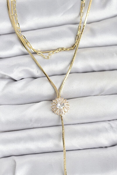 Epilons Bfs Brass Gold Color Zircon Stone Daisy Model Detailed 3-Piece Combin...