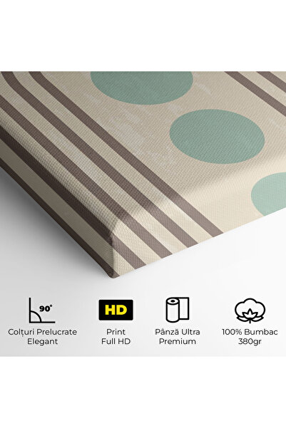 Arthub Canvas Painting, Bedroom And Living Room, Abstract, Cream Blue Circles