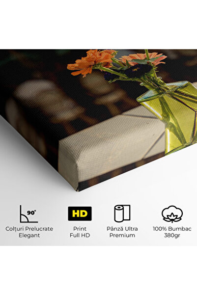 Arthub Canvas Painting, Bedroom And Living Room, Flowers, Orange Flowers Vase