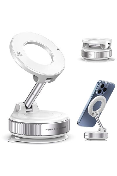 Generic Vacuum Magnetic Suction Phone Holder - Foldable Retractable Hands-Free Suction Cup Mount