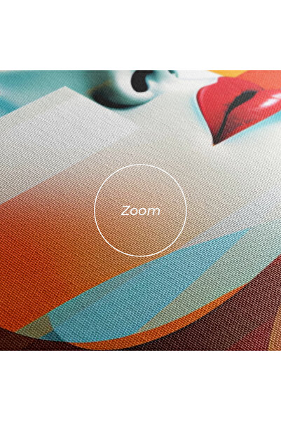 Arthub Canvas Painting, Bedroom And Living Room, Women, Blue Abstract Makeup